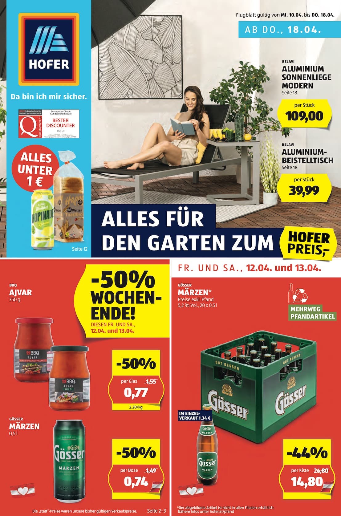 Hofer Aktuell Prospekt ab Donnerstag Seite 1